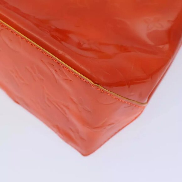 LOUIS VUITTON Monogram Vernis Fluo Reade PM Hand Bag Red LV Auth - Picture 11 of 16